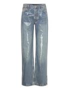 Jeans With Sequins Under Slits Bottoms Jeans Straight-regular Blue Mango