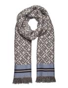 Th Monoplay Jacquard Scarf Accessories Scarves Winter Scarves Grey Tommy Hilfiger