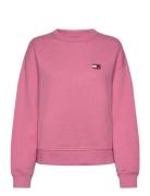 Tjw Bxy Badge Crew Tops Sweatshirts & Hoodies Sweatshirts Pink Tommy Jeans