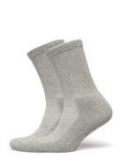 Core Tennis Crew Socks 2-Pack Lingerie Socks Regular Socks Grey Organic Basics