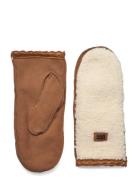 Uggfluff Scalloped Mitten Accessories Gloves Thumb Gloves Brown UGG