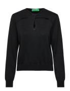 Sweater L/S Tops Knitwear Jumpers Black United Colors Of Benetton