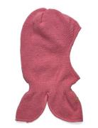 Balaclava Structure Knit Accessories Headwear Balaclava Pink Minymo