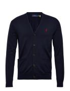 Cotton V-Neck Cardigan Tops Knitwear Cardigans Navy Polo Ralph Lauren