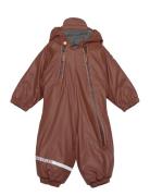 Pu Snow Suit 2 Zip Recycled Outerwear Coveralls Snow-ski Coveralls & Sets Brown Mikk-line