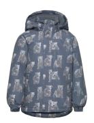 Snow Jacket Aop Outerwear Snow-ski Clothing Snow-ski Jacket Blue Minymo