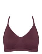 Lucia Bra Top Solid Lingerie Bras & Tops Soft Bras Tank Top Bras Burgundy Missya