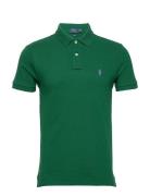 Slim Fit Mesh Polo Shirt Tops Polos Short-sleeved Green Polo Ralph Lauren