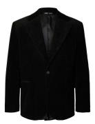 Slhrlx-Bowie Corduroy Blz Ex Suits & Blazers Blazers Single Breasted Blazers Black Selected Homme