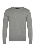 Core Essential Cotton Crew Neck Tops Knitwear Round Necks Grey Tommy Hilfiger