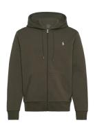 Double-Knit Full-Zip Hoodie Tops Sweatshirts & Hoodies Hoodies Khaki Green Polo Ralph Lauren