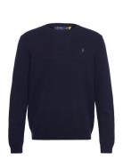 Wool-Cotton Crewneck Sweater Tops Knitwear Round Necks Navy Polo Ralph Lauren