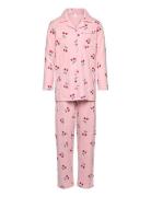 Pyjama Shirt And Trousers Pyjamassæt Pink Lindex