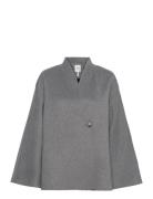 Objlinn L/S Oz Open Jacket Div Uldjakke Jakke Grey Object