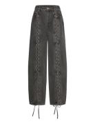 Denim Laced Leg Pants Bottoms Jeans Wide Black ROTATE Birger Christensen