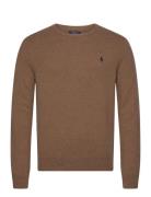 Wool-Cotton Crewneck Sweater Tops Knitwear Round Necks Brown Polo Ralph Lauren