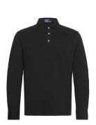 Classic Fit Sueded Jersey Polo Shirt Tops Polos Long-sleeved Black Polo Ralph Lauren