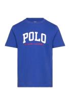 Logo Cotton Jersey Tee Tops T-Kortærmet Skjorte Blue Ralph Lauren Kids