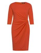 Twist-Front Stretch Jersey Dress Knælang Kjole Orange Lauren Ralph Lauren