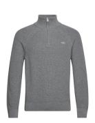 Cotton Wool Rib Half Zip Tops Knitwear Half Zip Jumpers Grey GANT