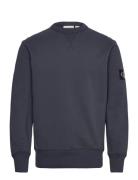 Badge Crew Neck Tops Sweatshirts & Hoodies Sweatshirts Navy Calvin Klein Jeans