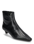 Leather Boots With Kitten Heels Shoes Boots Ankle Boots Ankle Boots With Heel Black Mango