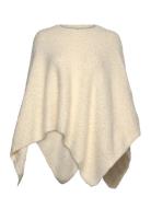 Round Neck Knitted Cape Tops Knitwear Ponchos Cream Mango