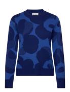 Aukio Unikko Tops Knitwear Jumpers Blue Marimekko