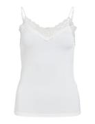 Objleena Sus Lace Singlet Top Noos Tops T-shirts & Tops Sleeveless White Object