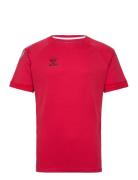 Hmllead S/S Poly Jersey Sport Men Men Sports Clothes Sport Tops Sport T-Skjorte Red Hummel