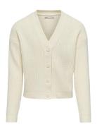 Kogmandy Ls Short Boxy Cardigan Knt Noos Tops Knitwear Cardigans Cream Kids Only