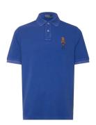 Classic Fit Polo Bear Mesh Polo Shirt Tops Polos Short-sleeved Blue Polo Ralph Lauren