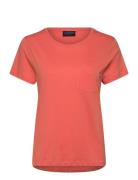 Cotton-Modal Blend Classic Tee Tops T-shirts & Tops Short-sleeved Coral Lexington Clothing