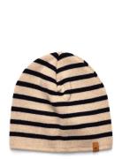 Beanie Stripe Wool Knit Accessories Headwear Hats Beanie Beige Huttelihut