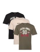 Jjethan Tee Ss Crew Neck 3Pk Mp Noos Tops T-Kortærmet Skjorte Black Jack & J S