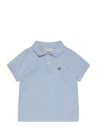 Shield Ss Pique Tops T-shirts Polo Shirts Short-sleeved Polo Shirts Blue GANT