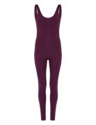 Scoop Back Unitard, Long Bottoms Jumpsuits Purple Girlfriend Collective