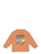 Nmmthorhim Nreg Ls Top Box Tops T-shirts Long-sleeved T-Skjorte Orange Name It