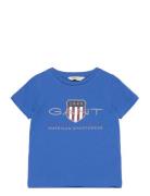 Archive Shield Ss T-Shirt Tops T-Kortærmet Skjorte Blue GANT