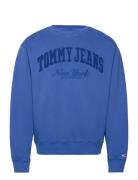 Tjm Rlx Vintage Varsity Crew Tops Sweatshirts & Hoodies Sweatshirts Blue Tommy Jeans