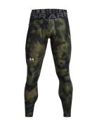 Ua Hg Armour Printed Lgs Sport Running-training Tights Khaki Green Under Armour