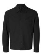 Slhreg-Robert Overshirt Noos Tops Shirts Casual Black Selected Homme