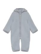 Pram Suit Ears Wool Fleece  Outerwear Fleece Outerwear Fleece Coveralls Blue Huttelihut