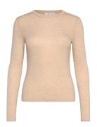 Slim-Fit Long Sleeved T-Shirt Tops T-shirts & Tops Long-sleeved Beige Mango