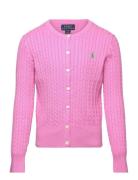 Mini-Cable Cotton Cardigan Tops Knitwear Cardigans Pink Ralph Lauren Kids