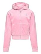 Jc Diamante Zip Thru Hood Tops Sweatshirts & Hoodies Hoodies Pink Juicy Couture