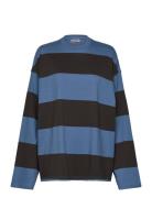 Over Long Sleeve T-Shirt Tops T-shirts & Tops Long-sleeved Blue Weekday