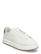 Ainsley Metallic-Trim Leather Sneaker Low-top Sneakers White Lauren Ralph Lauren