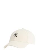 Monogram Embroidery Baseball Cap Accessories Headwear Caps White Calvin Klein