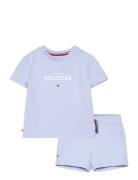 Monotype Tee And Short Set Sets Sets With Short-sleeved T-shirt Blue Tommy Hilfiger